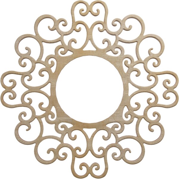 Ekena Millwork Reims Wood Fretwork Pierced Ceiling Medallion, Birch, 16"OD x 6 1/8"ID x 3/8"T CMWP16X16X0375REBI - main